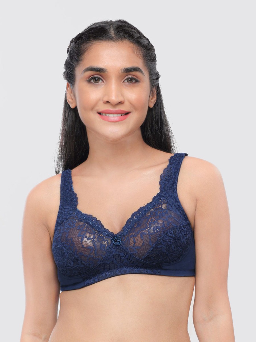 Bra Lovable | Lovable Non Padded Non Wired Full Coverage Bra Original Navy