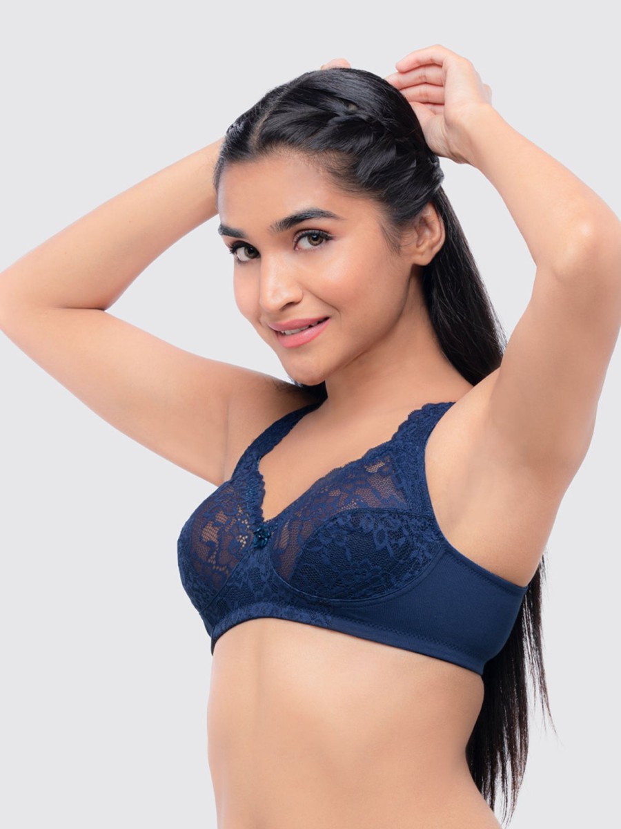 Bra Lovable | Lovable Non Padded Non Wired Full Coverage Bra Original Navy