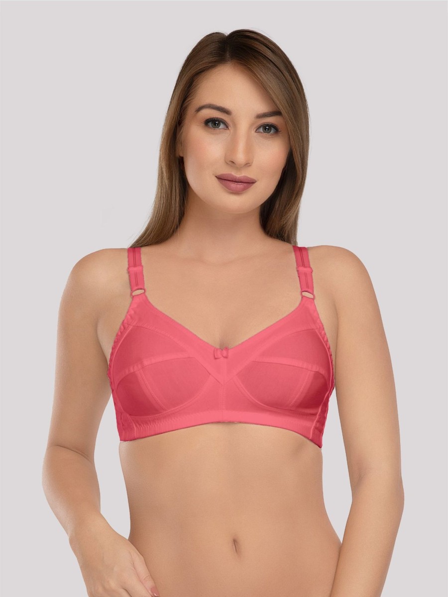 Bra Daisy Dee | Daisy Dee Carrot Non Padded Non Wired Full Coverage Bra Nshpu_Carrot Coral