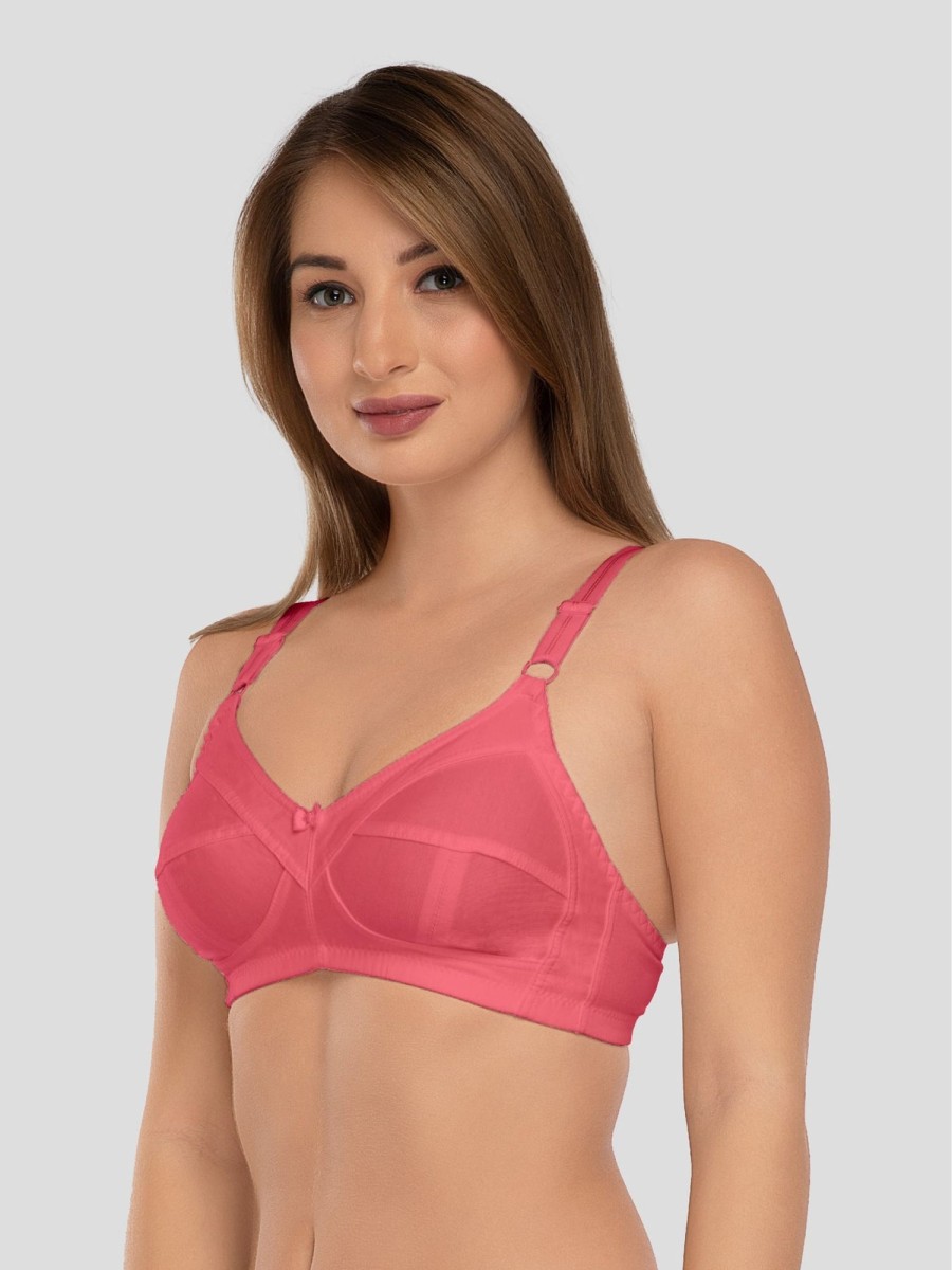 Bra Daisy Dee | Daisy Dee Carrot Non Padded Non Wired Full Coverage Bra Nshpu_Carrot Coral