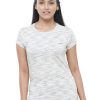 Sportswear Lovable | Women Ivory Regular Fit Solid Top - Crew Neck Tee-Ivory White