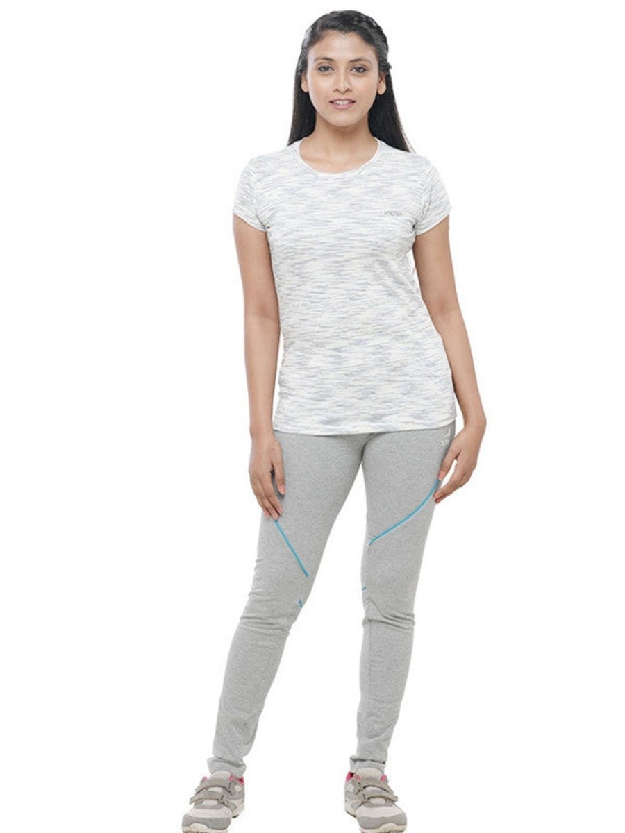 Sportswear Lovable | Women Ivory Regular Fit Solid Top - Crew Neck Tee-Ivory White