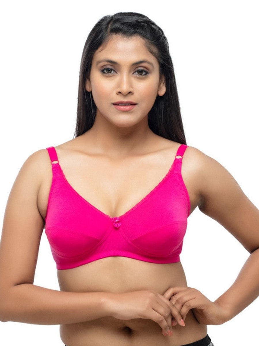 Bra Lovable | Lovable Rose Non Padded Non Wired Full Coverage Bra Encircle Elite_ Rose Pink