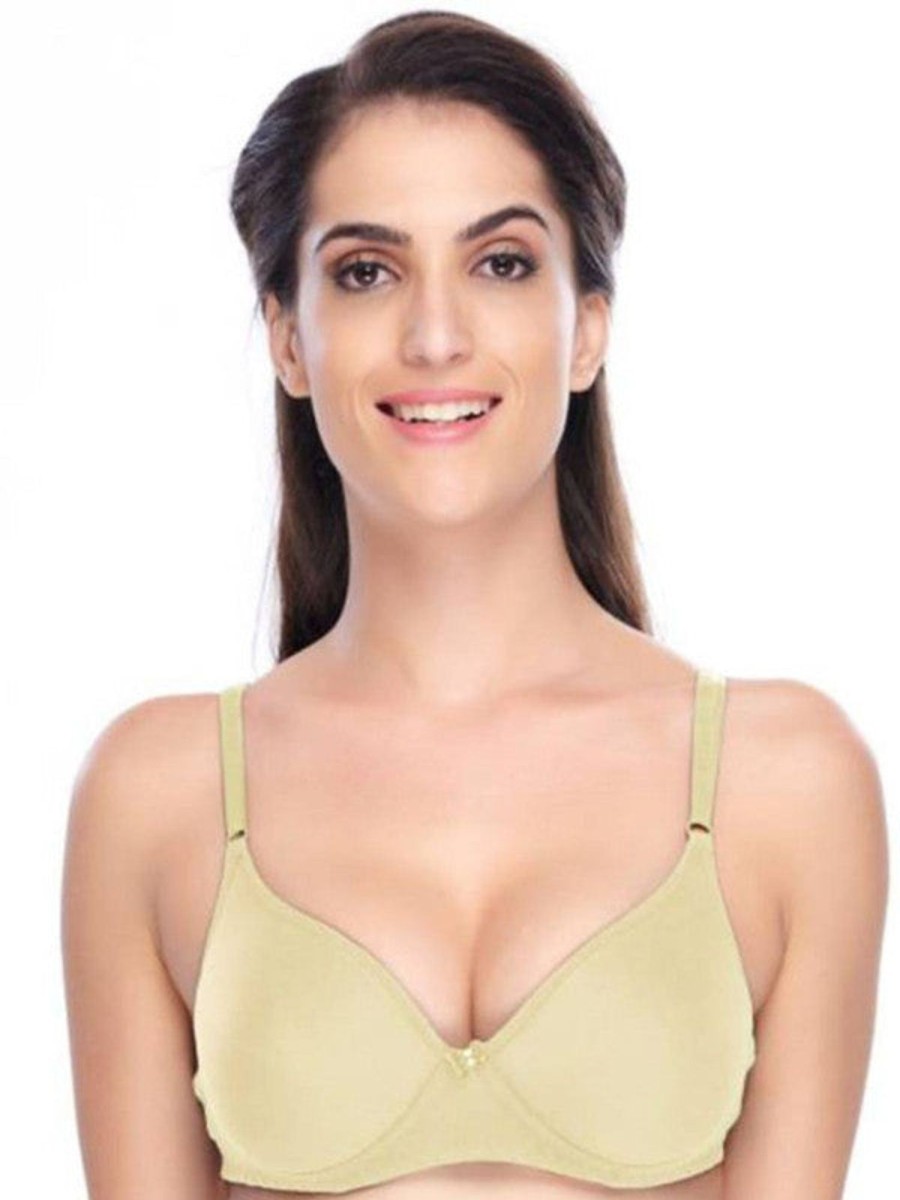 Bra Daisy Dee | Daisy Dee Cream Padded Non Wired Full Coverage Bra Nalamde_Cream Beige