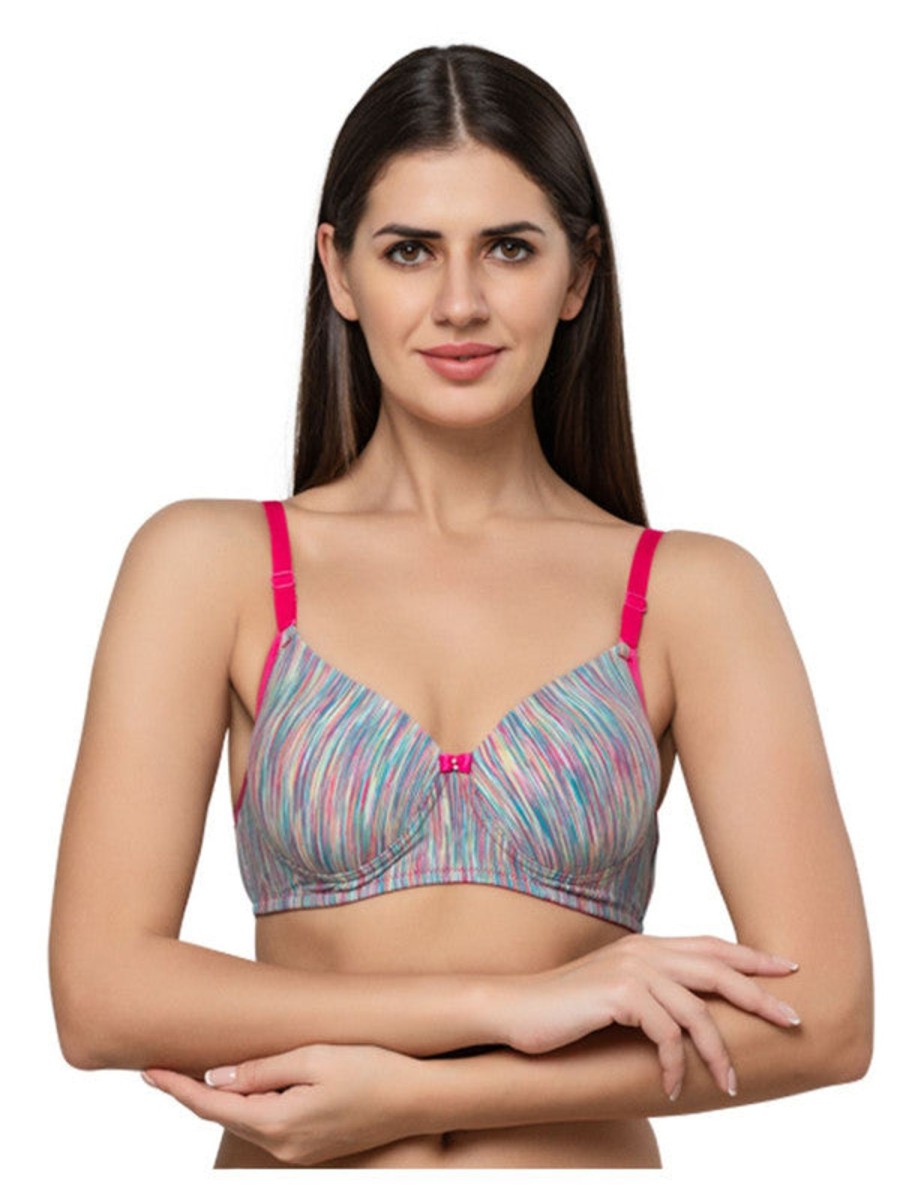 Bra Daisy Dee | Daisy Dee Rainbow Melange Padded Non Wired Full Coverage Bra Nsgnra_R.Bow/Mlg Multicolor