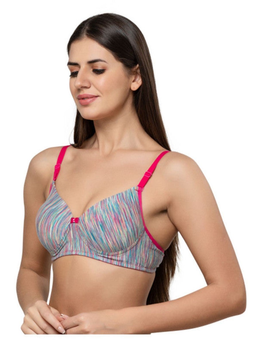 Bra Daisy Dee | Daisy Dee Rainbow Melange Padded Non Wired Full Coverage Bra Nsgnra_R.Bow/Mlg Multicolor