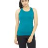 Sportswear Lovable | Women Sea Green Solid Tops U0026 T-Shirts Racer Back Stretch_Sg Blue