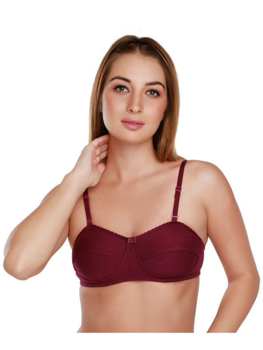 Bra Daisy Dee | Daisy Dee Dark Non Padded Non Wired Full Coverage Bra Tiara_D. Maroon