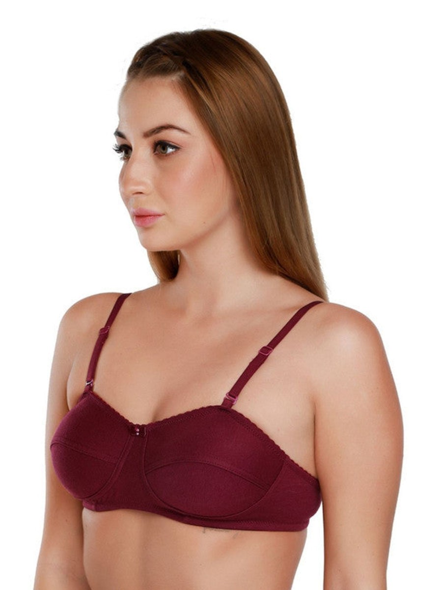 Bra Daisy Dee | Daisy Dee Dark Non Padded Non Wired Full Coverage Bra Tiara_D. Maroon