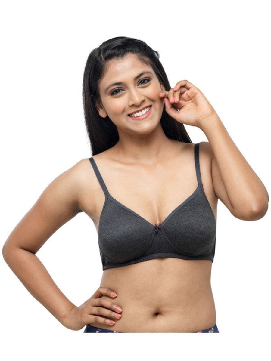 Bra Daisy Dee | Daisy Dee Steel Padded Non Wired Full Coverage Bra Savana_Steel Grey