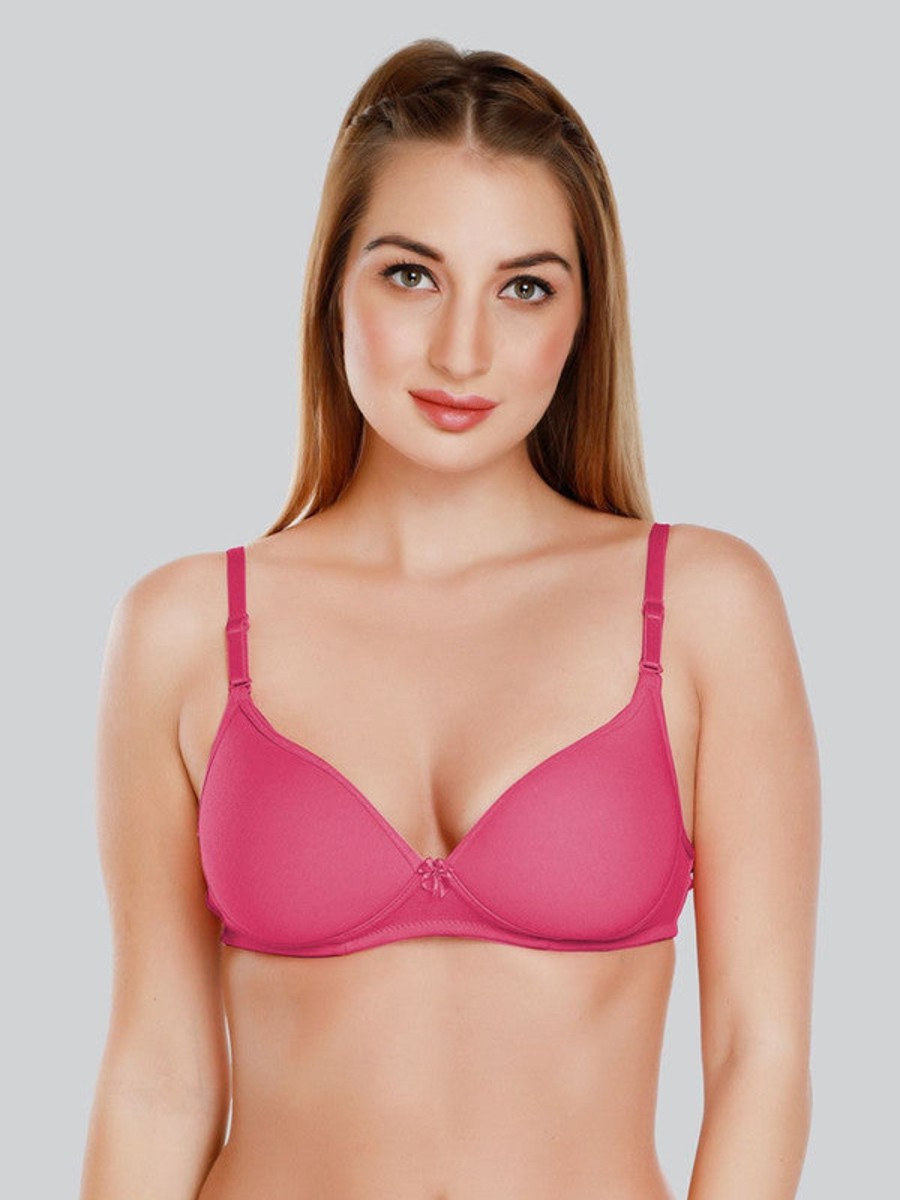 Bra Daisy Dee | Daisy Dee Dark Padded Non Wired 3/4Th Coverage Everyday Bra Nmsti_D. Pink