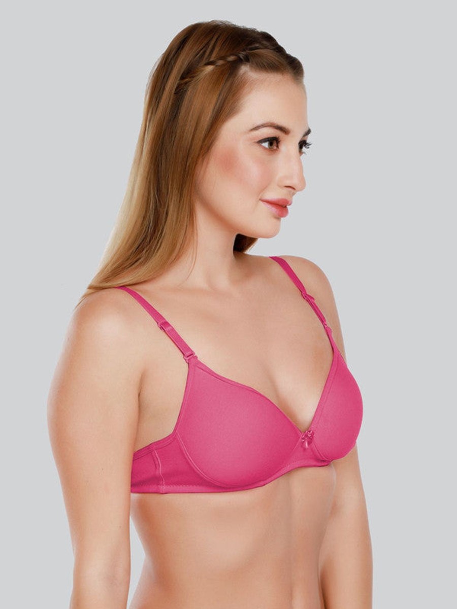 Bra Daisy Dee | Daisy Dee Dark Padded Non Wired 3/4Th Coverage Everyday Bra Nmsti_D. Pink