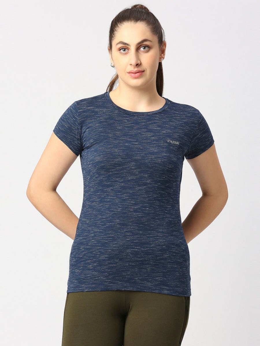 Sportswear Lovable | Women Denim Regular Fit Solid Top - C.Neck Tee Meu0026My-Denim-Ny Navy