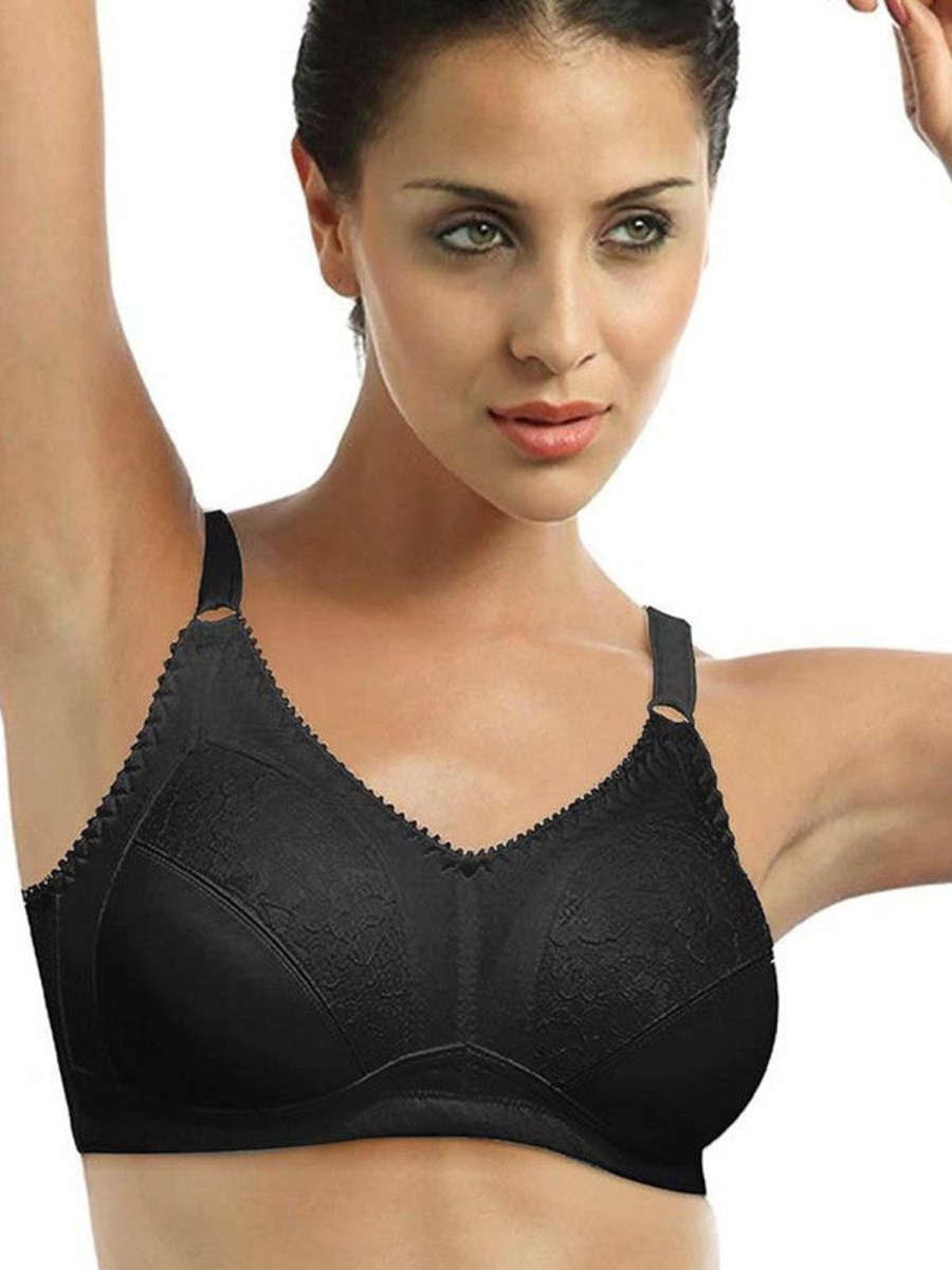 Bra Lovable | Lovable Non Padded Non Wired Full Coverage Bra Pd-6011 Black