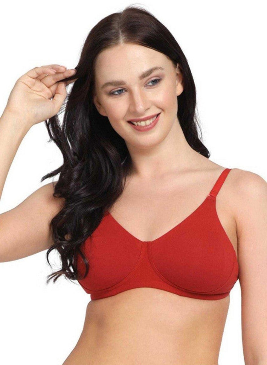 Bra Lovable | Lovable Non Padded Non Wired 3/4Th Coverage Bra Myfitbra Orange