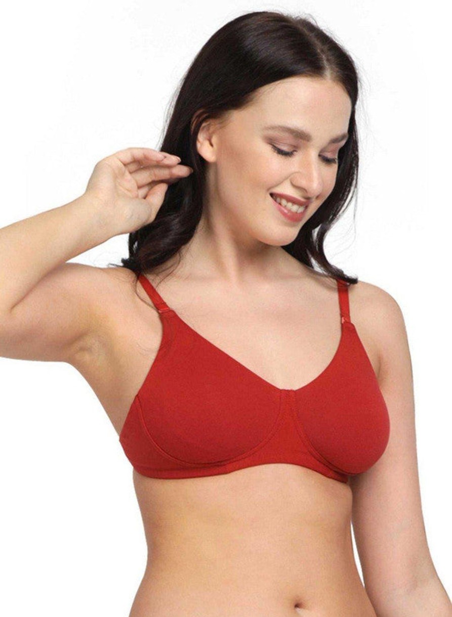 Bra Lovable | Lovable Non Padded Non Wired 3/4Th Coverage Bra Myfitbra Orange