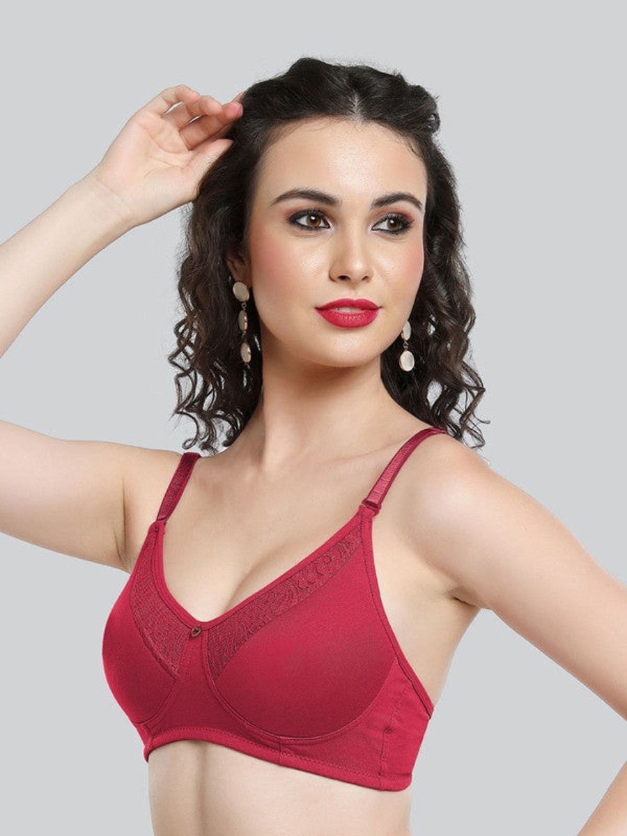 Bra Lovable | Lovable Light Padded Non Wired Full Coverage Bra Le-225-L. Maroon