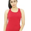 Sportswear Lovable | Women Solid Sports Tank Top - Racer Back Stretch_ Red