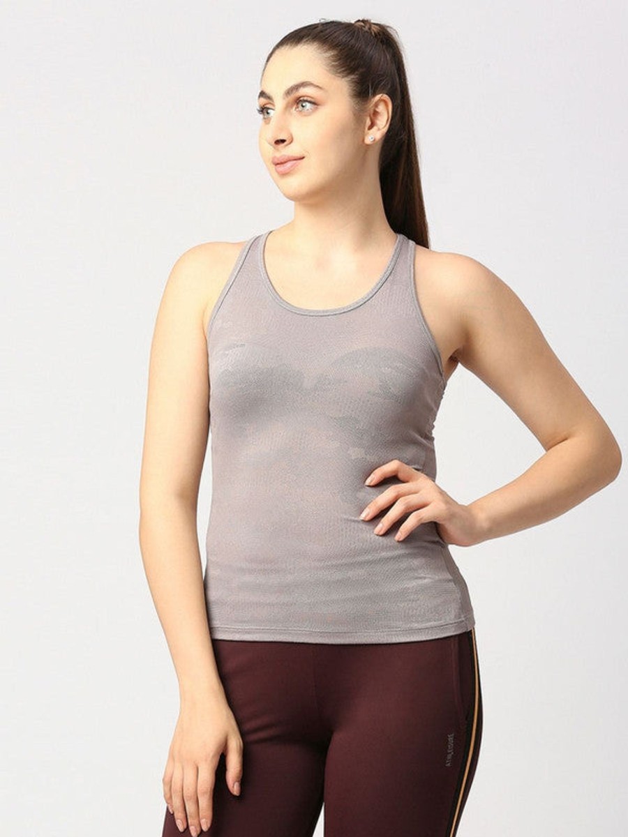 Sportswear Lovable | Women Solid Top - Adventure Racer Back-Lo Grey