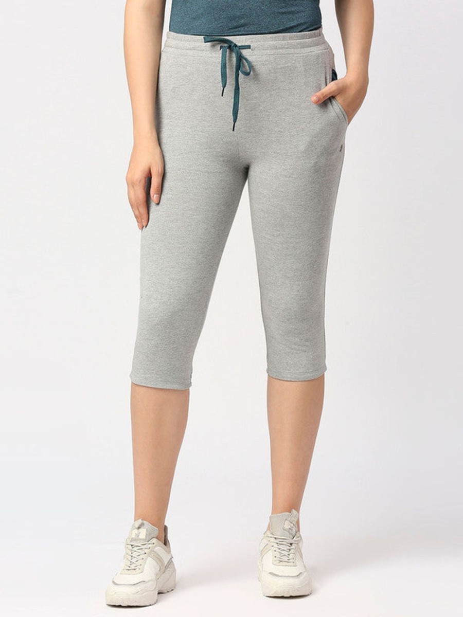 Sportswear Lovable | Women Solid Capri At-Ease Capri _Ct-Gr Grey