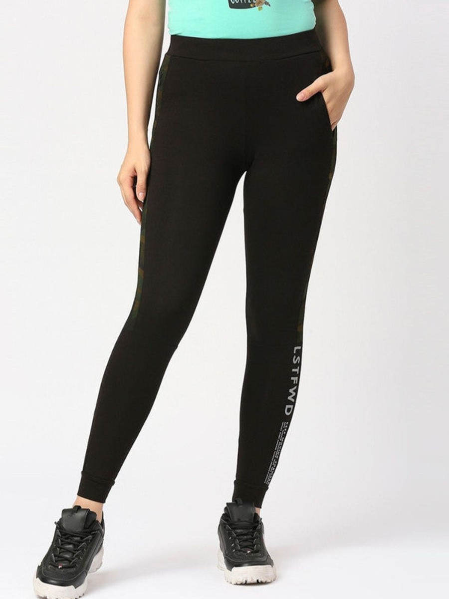 Sportswear Lovable | Women Solid Joggers - Combat Wild-Oc-Bk Black