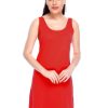 Nightwear Lovable | Women Crimson Regular Fit Solid Long Top - Vona Tee-Cr Red