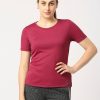 Sportswear Lovable | Women Wine Solid Regular Fit Sports T-Shirt - Ventura Tee-Gp Magenta