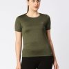 Sportswear Lovable | Women Solid Top - Fly-By-If-Ol Olive