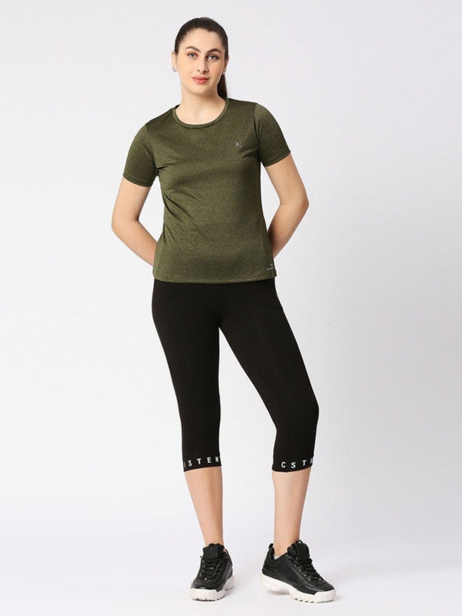 Sportswear Lovable | Women Solid Top - Fly-By-If-Ol Olive