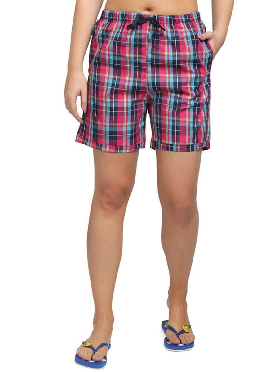 Nightwear Lovable | Women Regular Fit Checked Shorts (Pack Of 2) - Sprinto Shorts Assorted