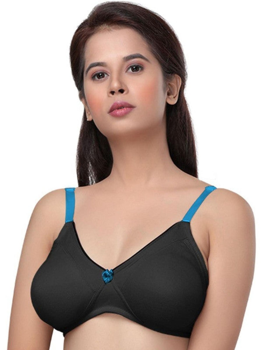 Bra Lovable | Lovable Non Padded Non Wired Full Coverage Bra Nobel Black