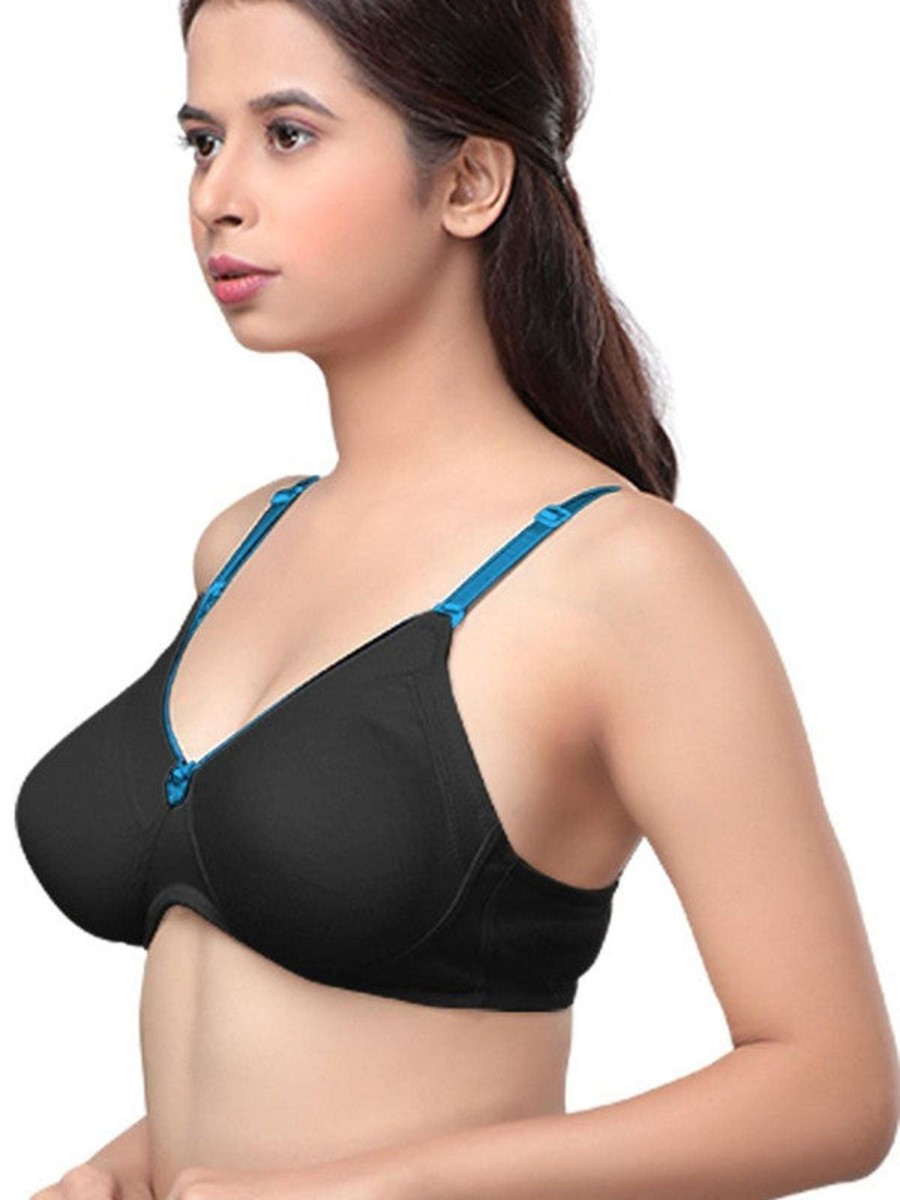 Bra Lovable | Lovable Non Padded Non Wired Full Coverage Bra Nobel Black