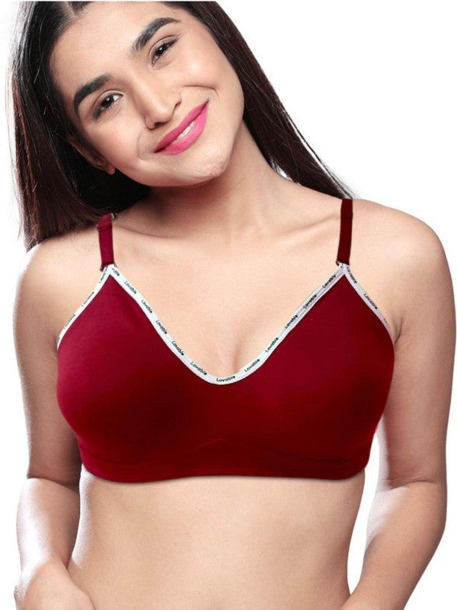 Bra Lovable | Lovable Non Padded Non Wired Full Coverage Bra Nexa 4_ Maroon