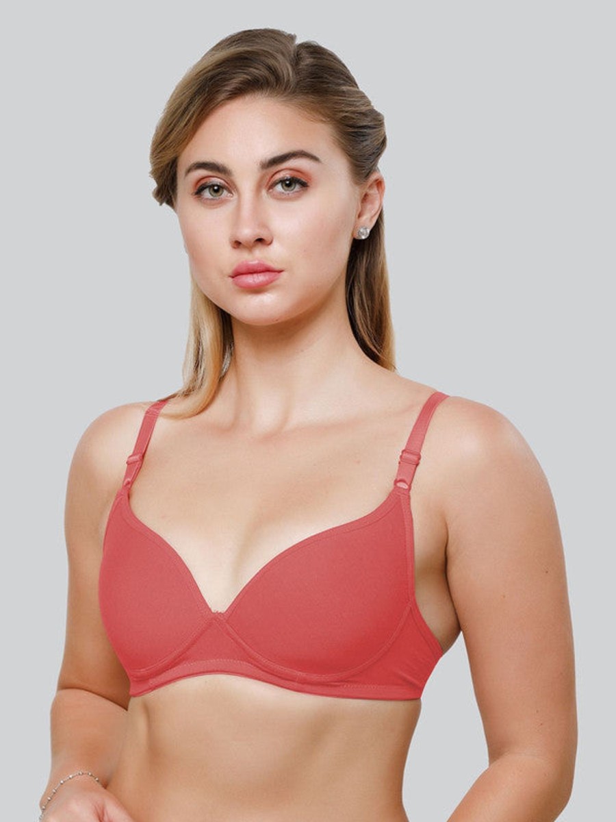 Bra Daisy Dee | Daisy Dee Carrot Padded Non Wired Full Coverage Bra Nkwi_Carrot Coral