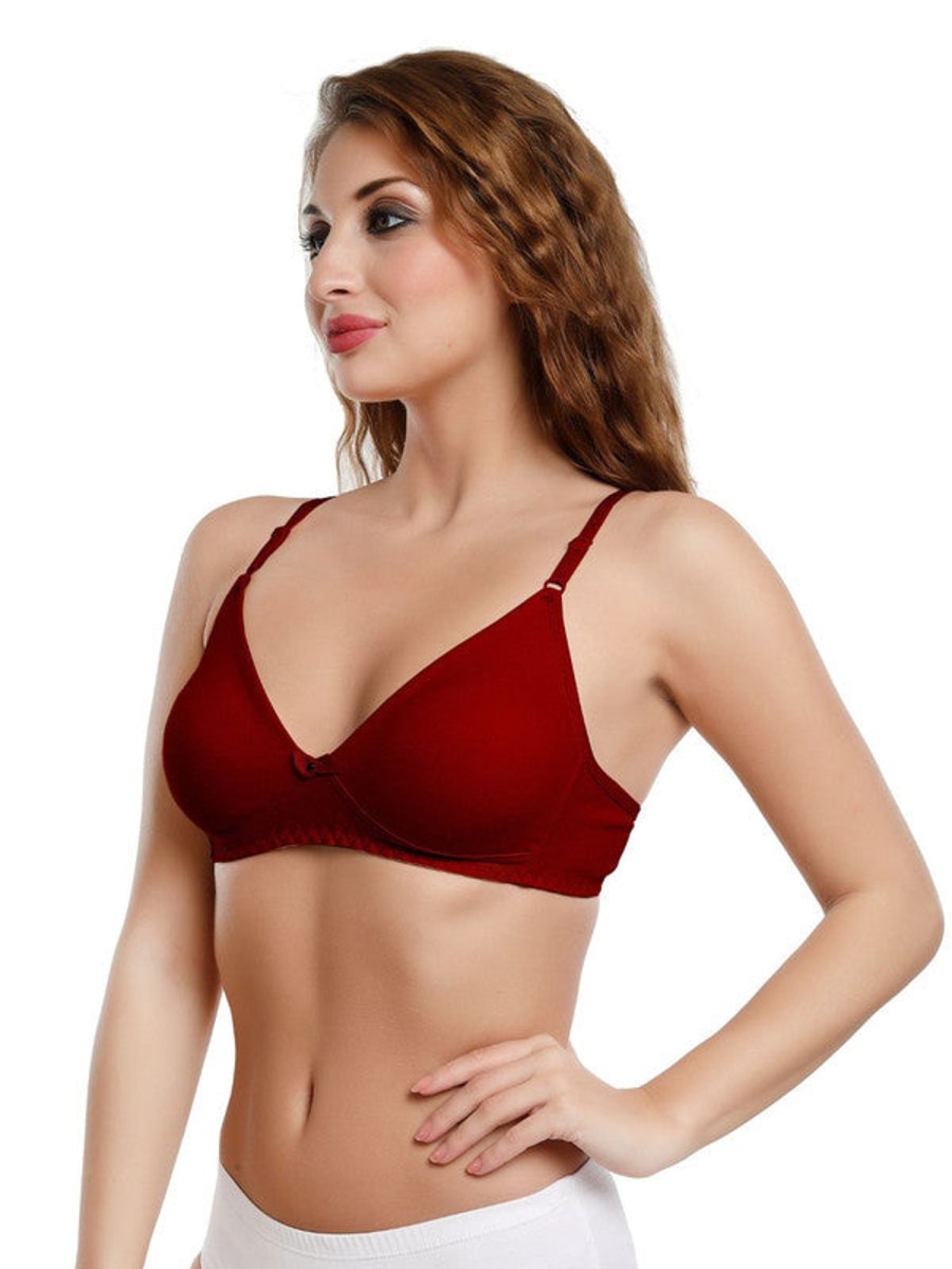 Bra Daisy Dee | Daisy Dee Non Padded Non Wired Full Coverage Bra Nzng_ Maroon