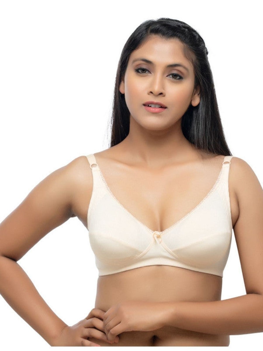 Bra Lovable | Lovable Cream Non Padded Non Wired Full Coverage Bra Encircle Elite_Cream Beige