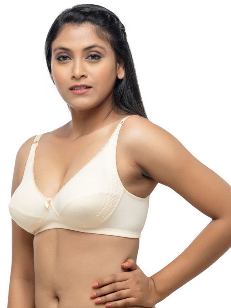 Bra Lovable | Lovable Cream Non Padded Non Wired Full Coverage Bra Encircle Elite_Cream Beige