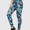 Sportswear Lovable | Women Neo Mint Printed Tights Aero Sprinter Hd_Neo Mint Black