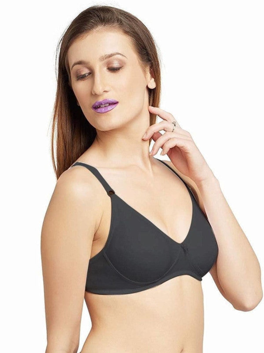 Bra Lovable | Lovable Non Padded Non Wired Full Coverage Bra Ultra_ Black