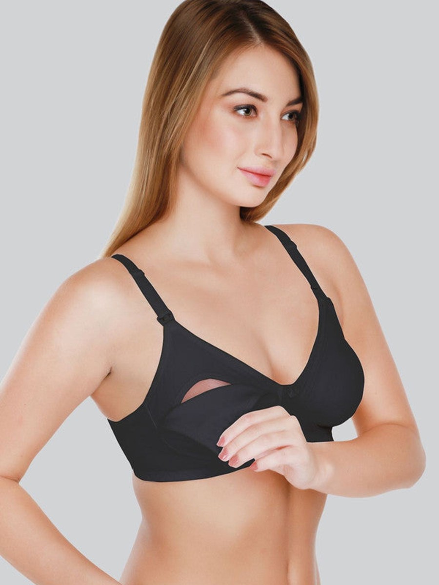 Bra Daisy Dee | Daisy Dee Non Padded Non Wired Full Coverage Maternity Bra Nmdna_ Black