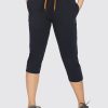 Sportswear Lovable | Women Blue Solid Capri At Ease Capri _ Blue Navy