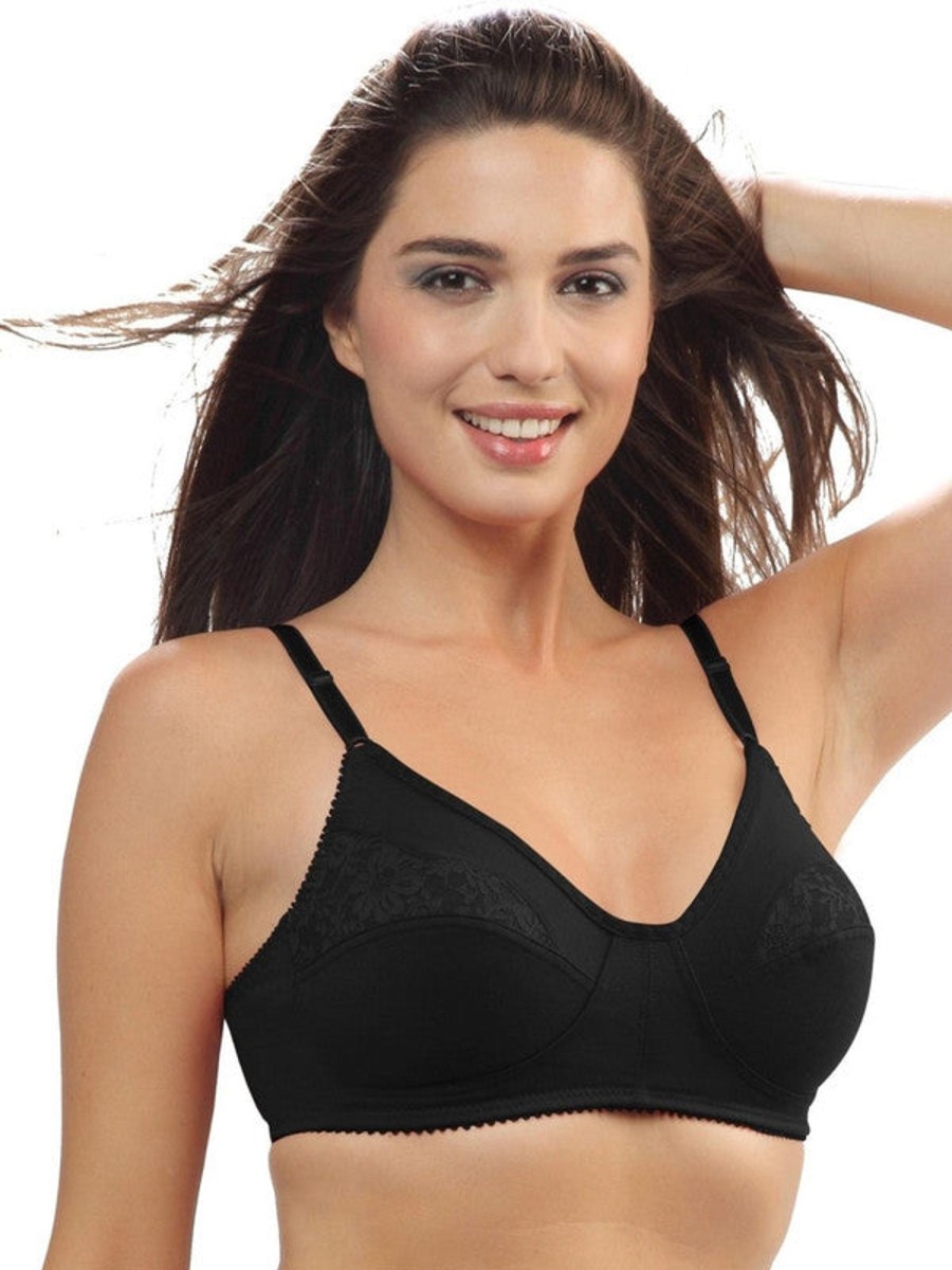 Bra Lovable | Lovable Non Padded Non Wired Full Coverage Bra L-0196_ Black