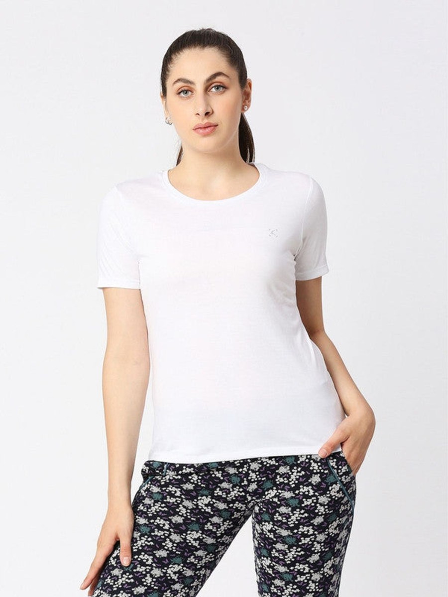 Sportswear Lovable | Women Solid Top - Rush Tee-C-Wh White