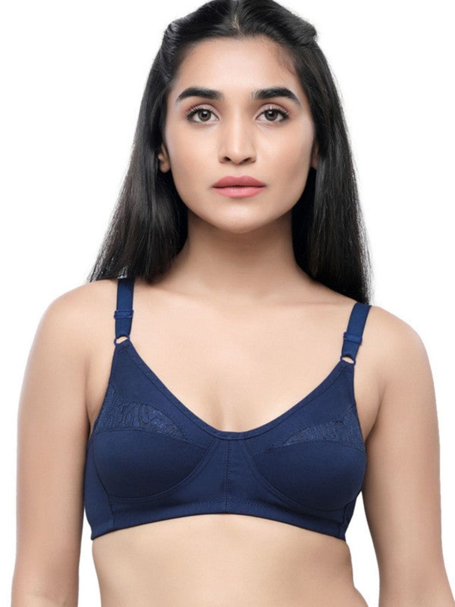 Bra Lovable | Lovable Blue Non Padded Non Wired Full Coverage Bra Adl-The 1_ Blue Navy