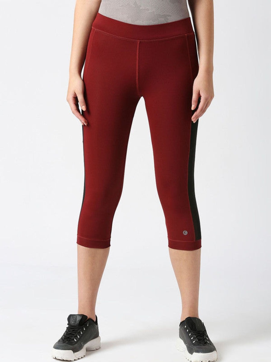 Sportswear Lovable | Women Solid Capri - Wonder Crop - Mr Maroon