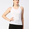 Sportswear Lovable | Women Solid Top - Adventure Racer Back-Wh White