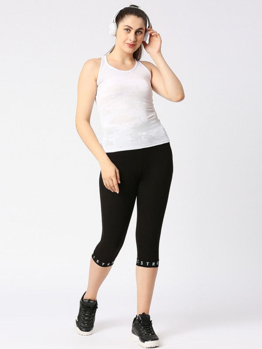 Sportswear Lovable | Women Solid Top - Adventure Racer Back-Wh White