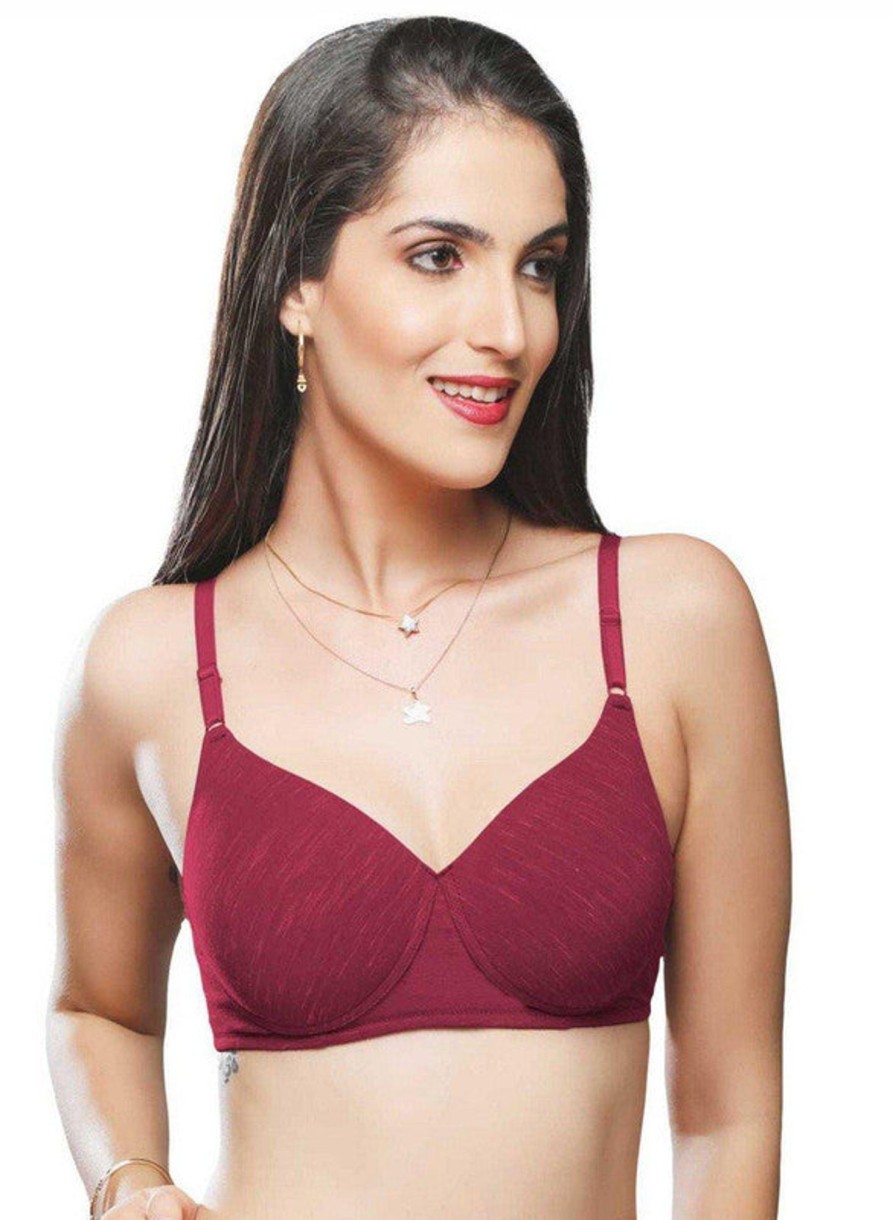 Bra Lovable | Lovable Brick Padded Non Wi Full Coverage Bra Spice-28-Brick Red