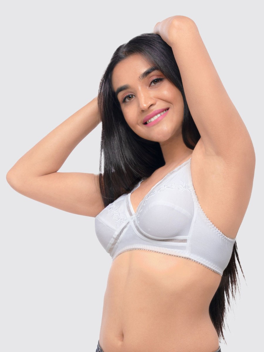 Bra Lovable | Lovable Non Padded Non Wired Full Coverage Bra L0296_ White