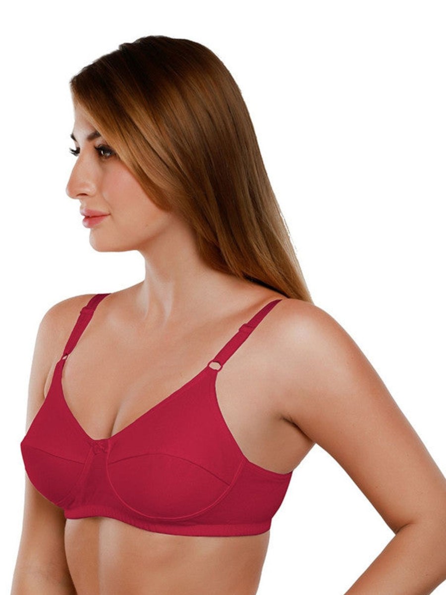 Bra Daisy Dee | Daisy Dee Non Padded Non Wired Full Coverage Bra Nshtl_ Maroon